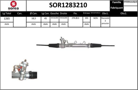 SNRA SOR1283210 - Рульовий механізм, рейка autozip.com.ua