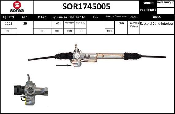 SNRA SOR1745005 - Рульовий механізм, рейка autozip.com.ua