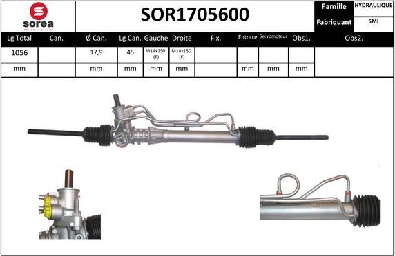 SNRA SOR1705600 - Рульовий механізм, рейка autozip.com.ua