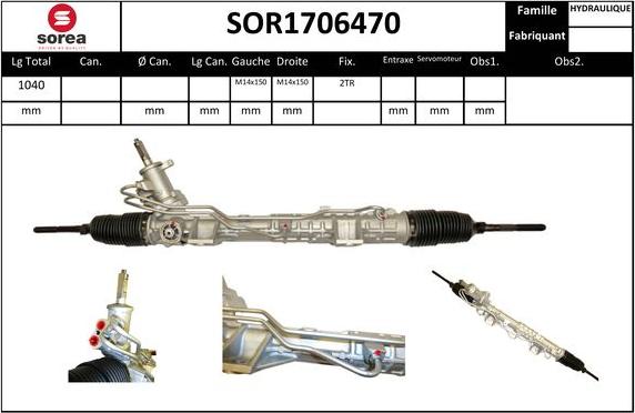 SNRA SOR1706470 - Рульовий механізм, рейка autozip.com.ua