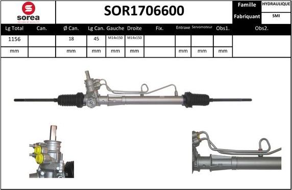 SNRA SOR1706600 - Рульовий механізм, рейка autozip.com.ua