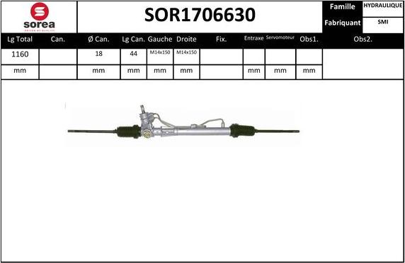 SNRA SOR1706630 - Рульовий механізм, рейка autozip.com.ua