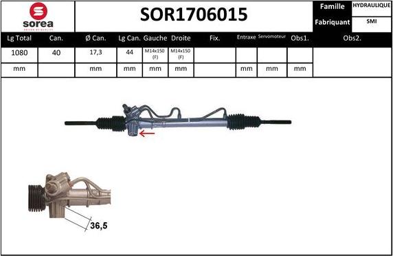 SNRA SOR1706015 - Рульовий механізм, рейка autozip.com.ua