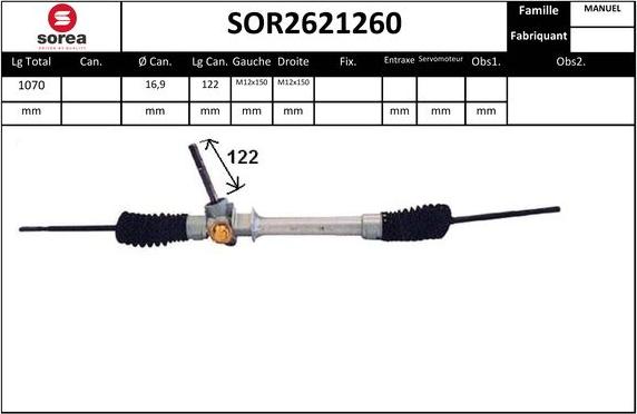 SNRA SOR2621260 - Рульовий механізм, рейка autozip.com.ua