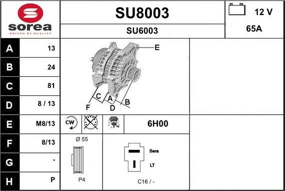 SNRA SU8003 - Генератор autozip.com.ua