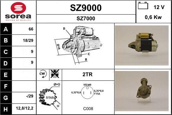 SNRA SZ9000 - Стартер autozip.com.ua
