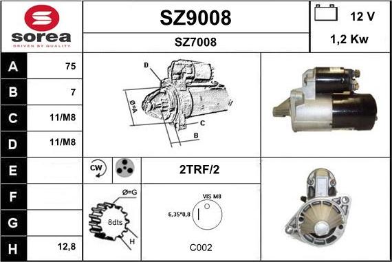 SNRA SZ9008 - Стартер autozip.com.ua