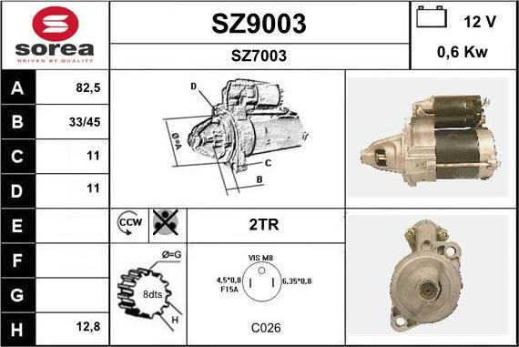 SNRA SZ9003 - Стартер autozip.com.ua