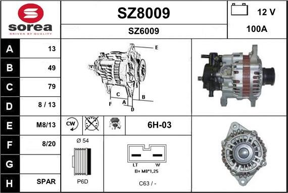 SNRA SZ8009 - Генератор autozip.com.ua