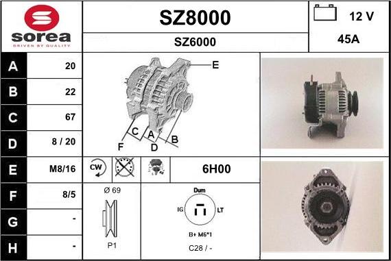 SNRA SZ8000 - Генератор autozip.com.ua
