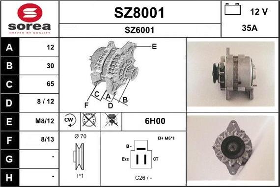 SNRA SZ8001 - Генератор autozip.com.ua