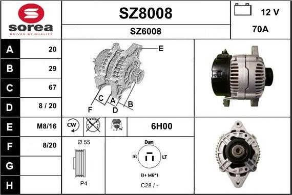SNRA SZ8008 - Генератор autozip.com.ua