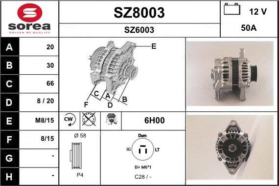 SNRA SZ8003 - Генератор autozip.com.ua