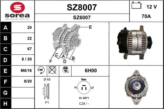 SNRA SZ8007 - Генератор autozip.com.ua