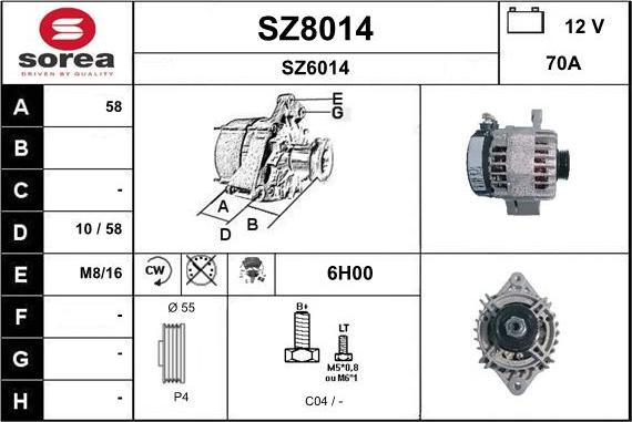 SNRA SZ8014 - Генератор autozip.com.ua