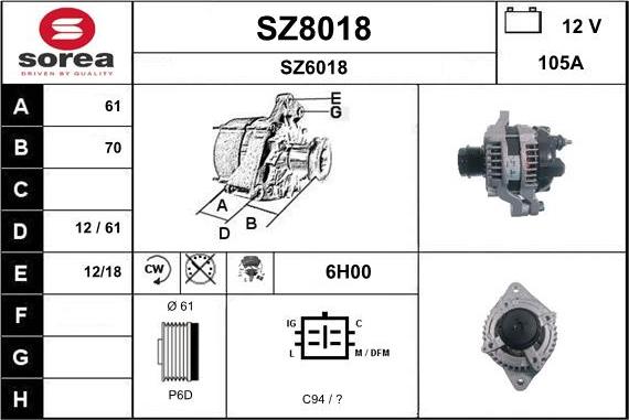 SNRA SZ8018 - Генератор autozip.com.ua