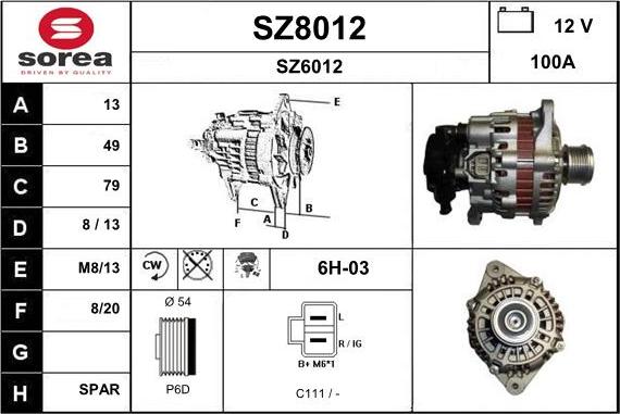 SNRA SZ8012 - Генератор autozip.com.ua