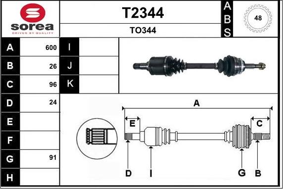 SNRA T2344 - Приводний вал autozip.com.ua