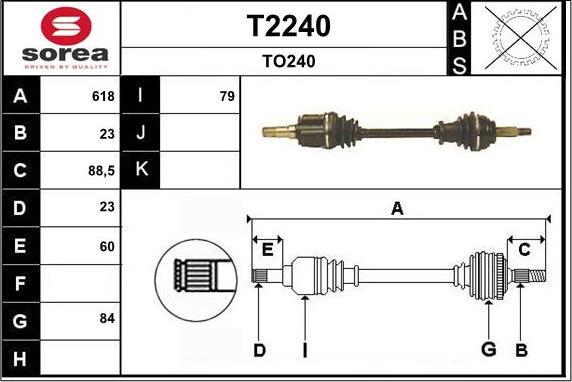 SNRA T2240 - Приводний вал autozip.com.ua