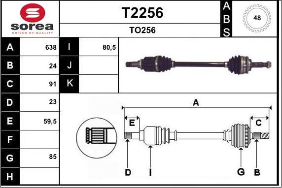 SNRA T2256 - Приводний вал autozip.com.ua