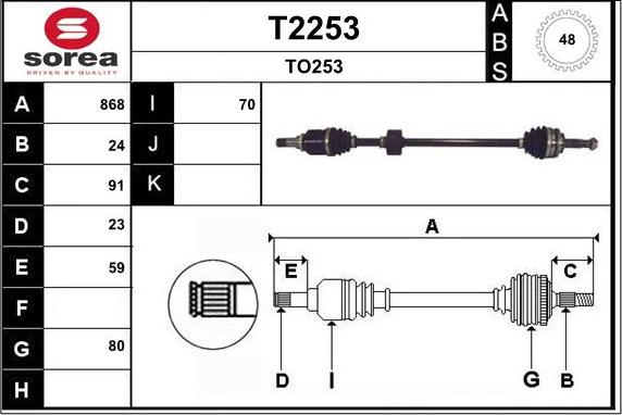 SNRA T2253 - Приводний вал autozip.com.ua