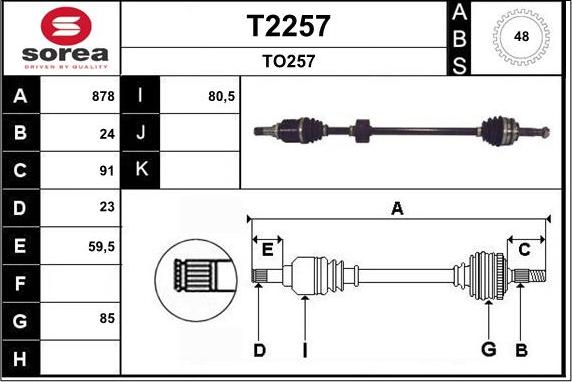 SNRA T2257 - Приводний вал autozip.com.ua