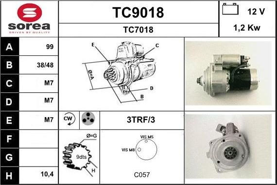 SNRA TC9018 - Стартер autozip.com.ua