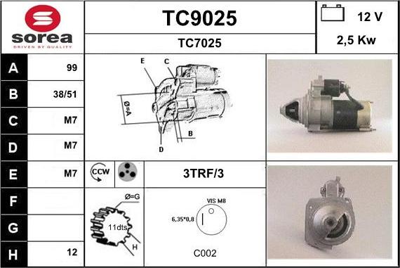 SNRA TC9025 - Стартер autozip.com.ua