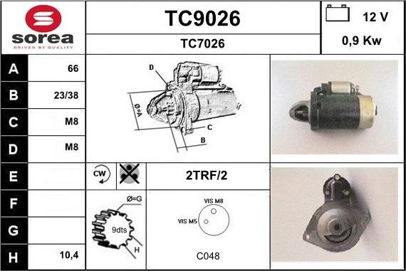 SNRA TC9026 - Стартер autozip.com.ua