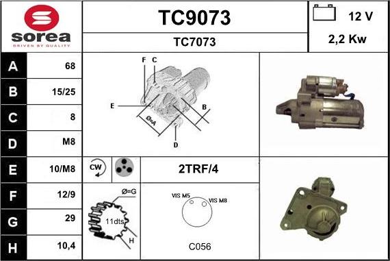 SNRA TC9073 - Стартер autozip.com.ua