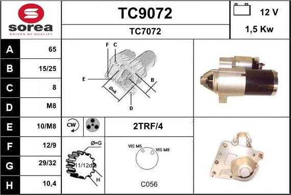 SNRA TC9072 - Стартер autozip.com.ua