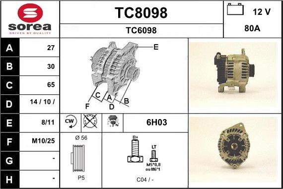 SNRA TC8098 - Генератор autozip.com.ua