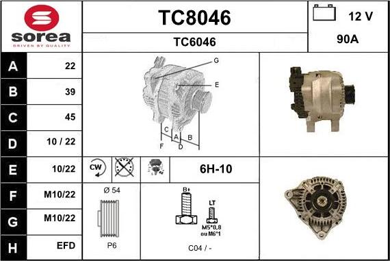 SNRA TC8046 - Генератор autozip.com.ua