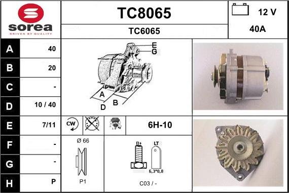 SNRA TC8065 - Генератор autozip.com.ua