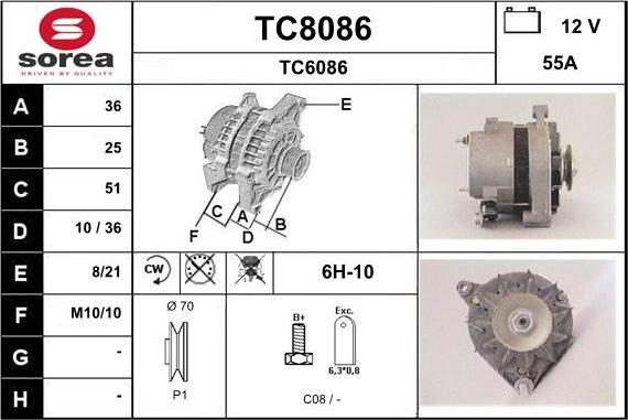 SNRA TC8086 - Генератор autozip.com.ua