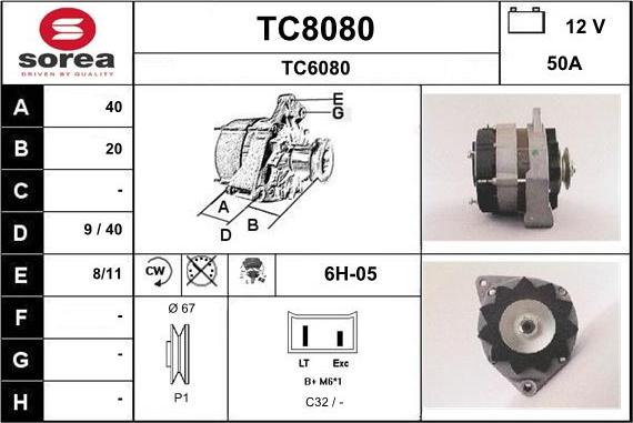 SNRA TC8080 - Генератор autozip.com.ua