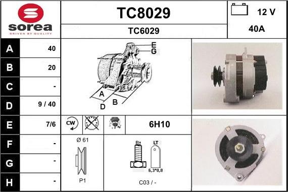 SNRA TC8029 - Генератор autozip.com.ua