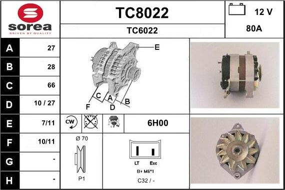 SNRA TC8022 - Генератор autozip.com.ua