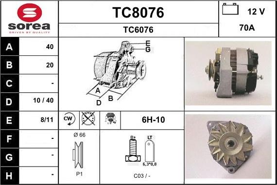 SNRA TC8076 - Генератор autozip.com.ua