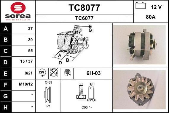 SNRA TC8077 - Генератор autozip.com.ua