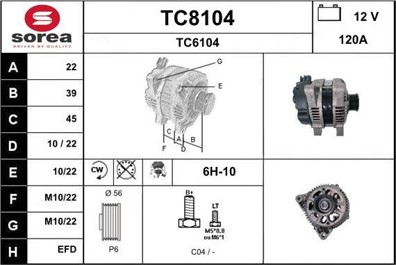 SNRA TC8104 - Генератор autozip.com.ua