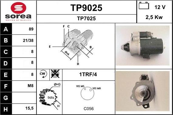 SNRA TP9025 - Стартер autozip.com.ua