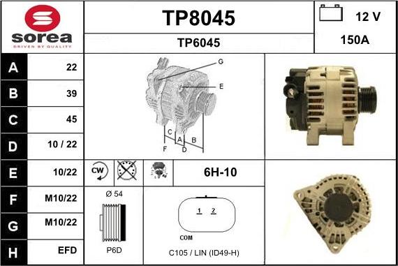 SNRA TP8045 - Генератор autozip.com.ua