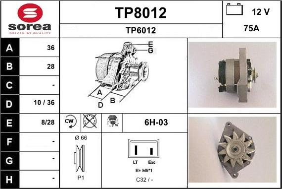 SNRA TP8012 - Генератор autozip.com.ua