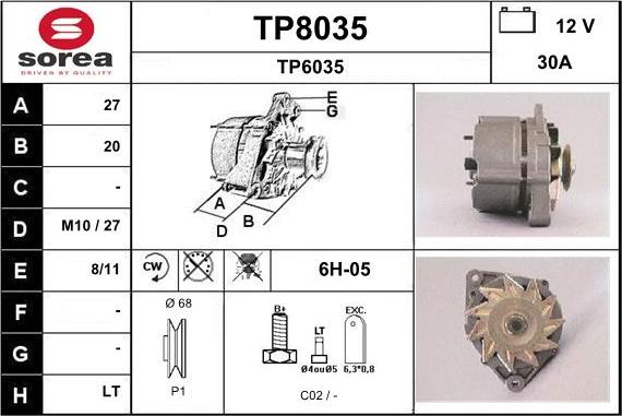 SNRA TP8035 - Генератор autozip.com.ua