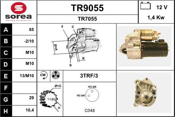 SNRA TR9055 - Стартер autozip.com.ua