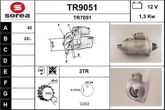 SNRA TR9051 - Стартер autozip.com.ua