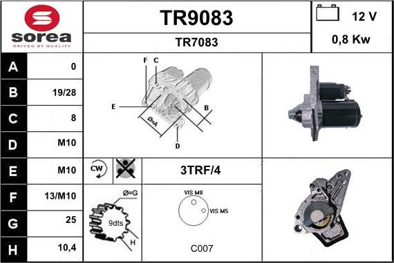 SNRA TR9083 - Стартер autozip.com.ua