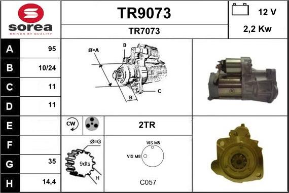 SNRA TR9073 - Стартер autozip.com.ua