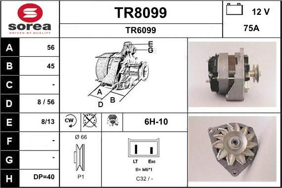 SNRA TR8099 - Генератор autozip.com.ua